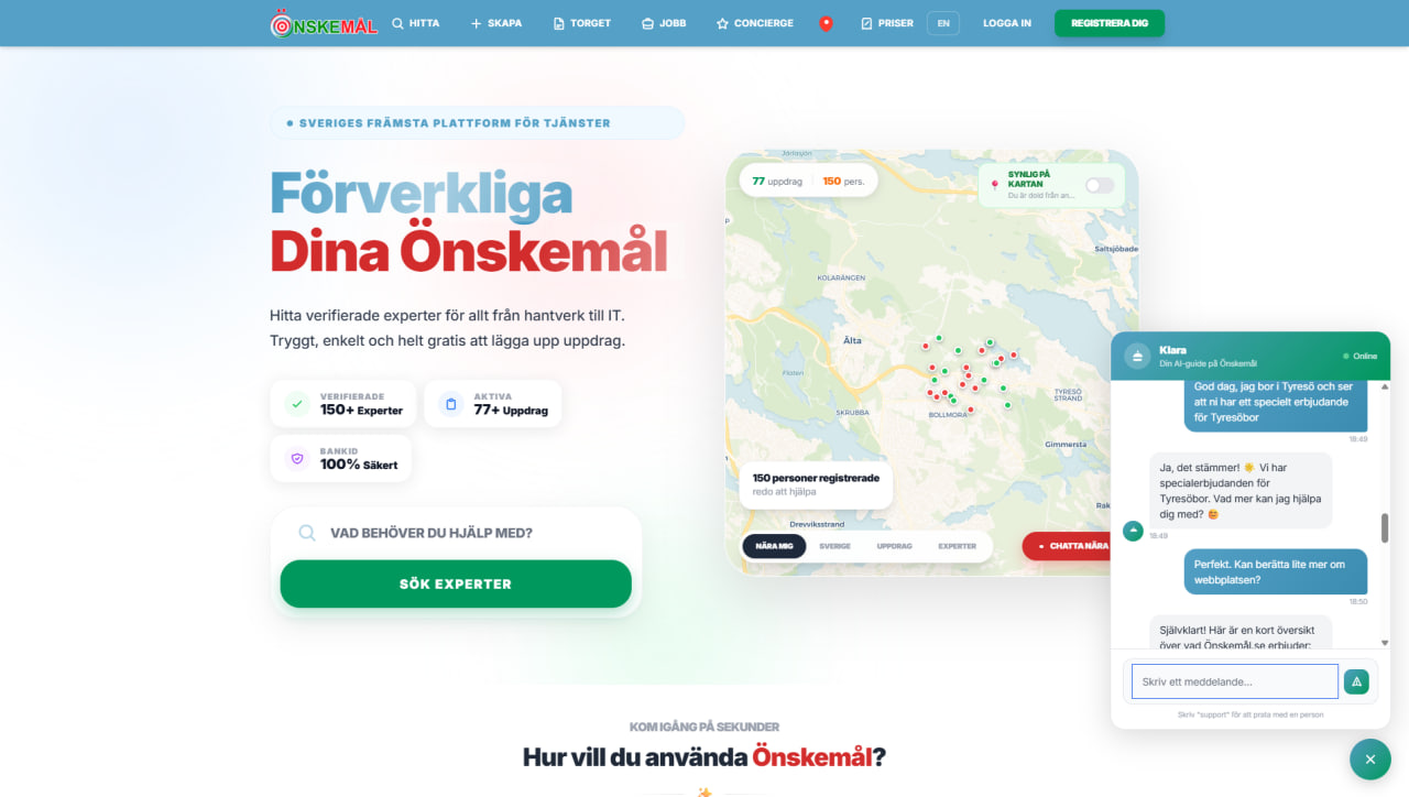 Önskemål.se — Förverkliga dina önskemål i Sollentuna